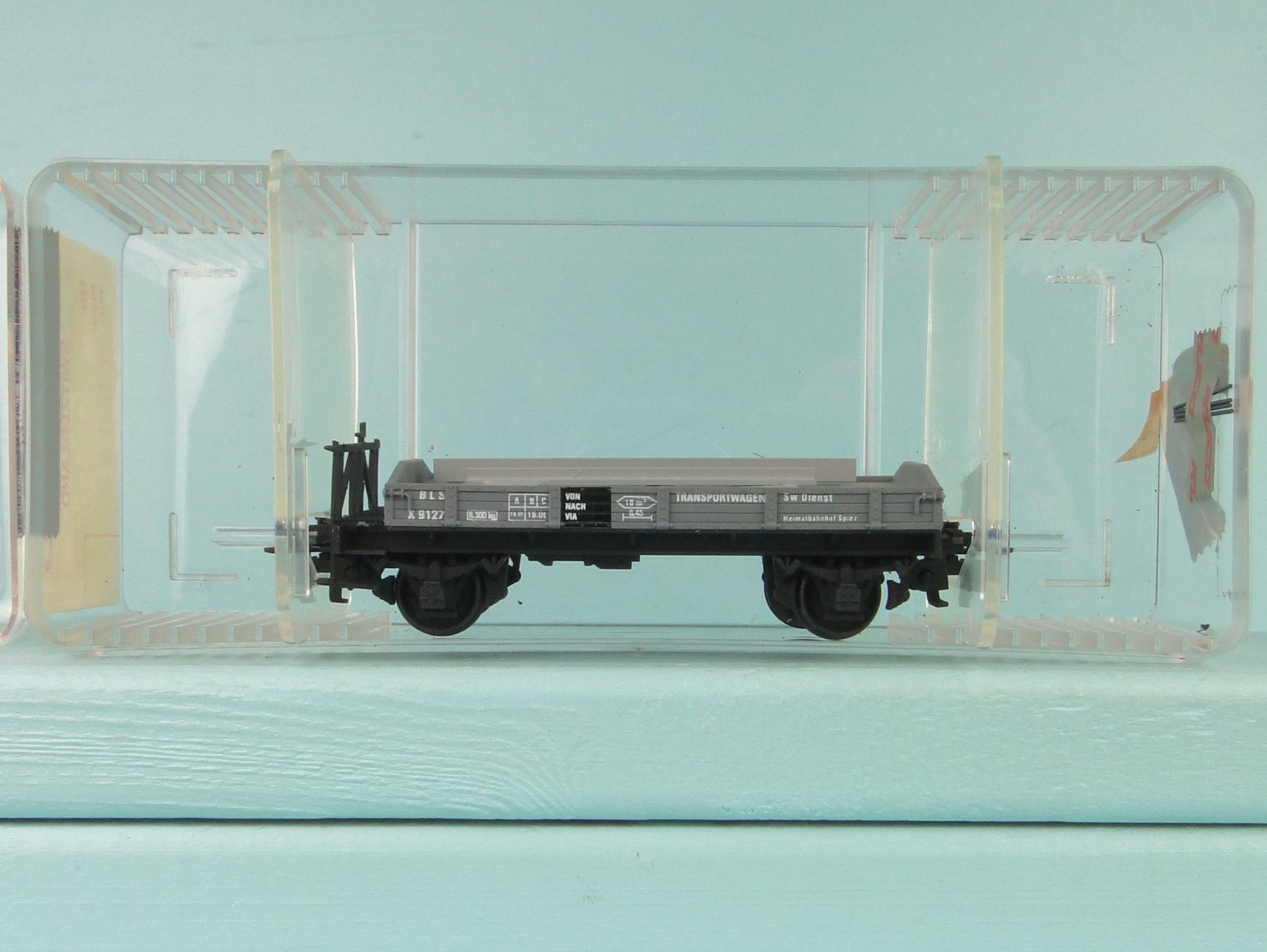 Modellini di ferrovie: Ruco 1016 BLS Flachwagen, NEU – Usato da Bülach venduto da cann11 1