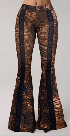 Pantaloni a zampa animalier -tg M/L-nuovi-feste👌vacanze
