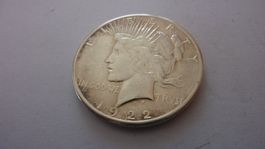 Uralter  US Peace - Silberdollar : Liberty 1922, sehr schön