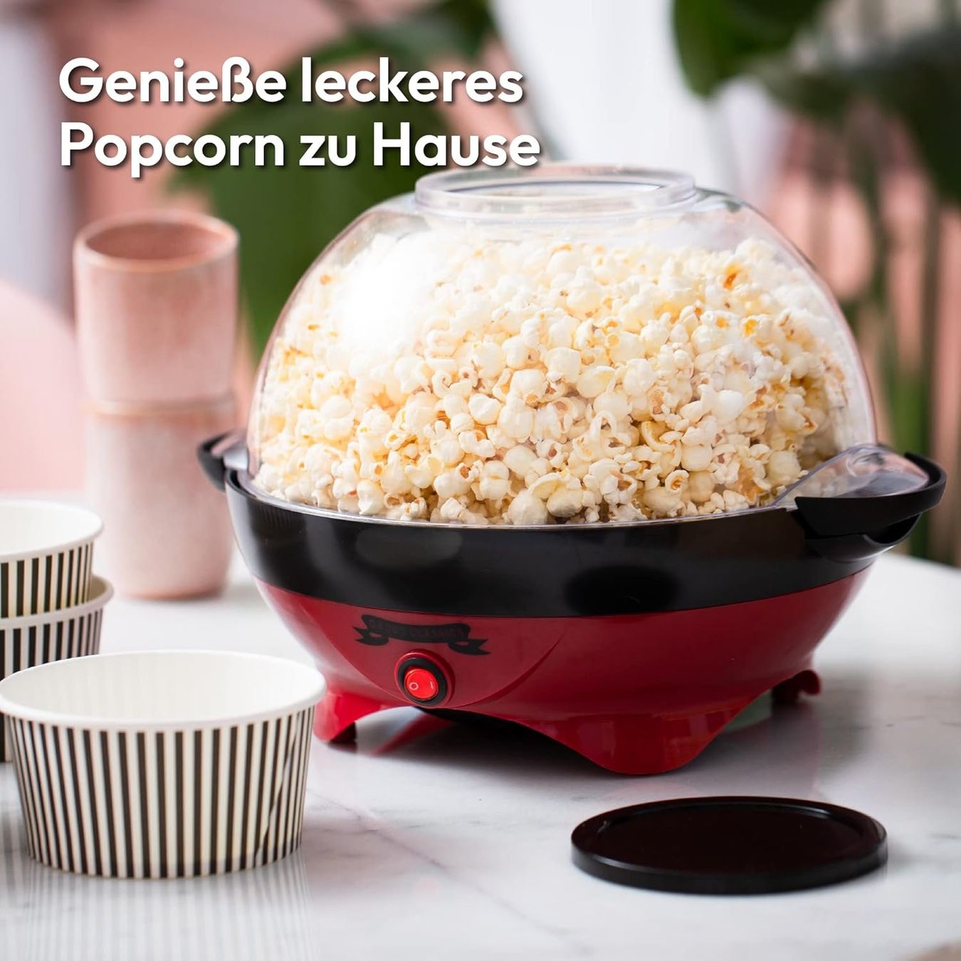 Elettrodomestici da cucina: Popcorn Maschine Retro 5L Popcorn Maker 800W Rot Gross – Nuovo e nell'imballaggio originale da Schaffhausen venduto da AllesMussRaus90 2