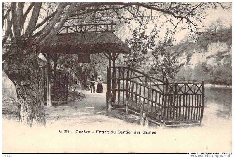 Ansichtskarten: Genève - Entrée du Sentier des Saules – Gebraucht aus Emmenbrücke von teestube