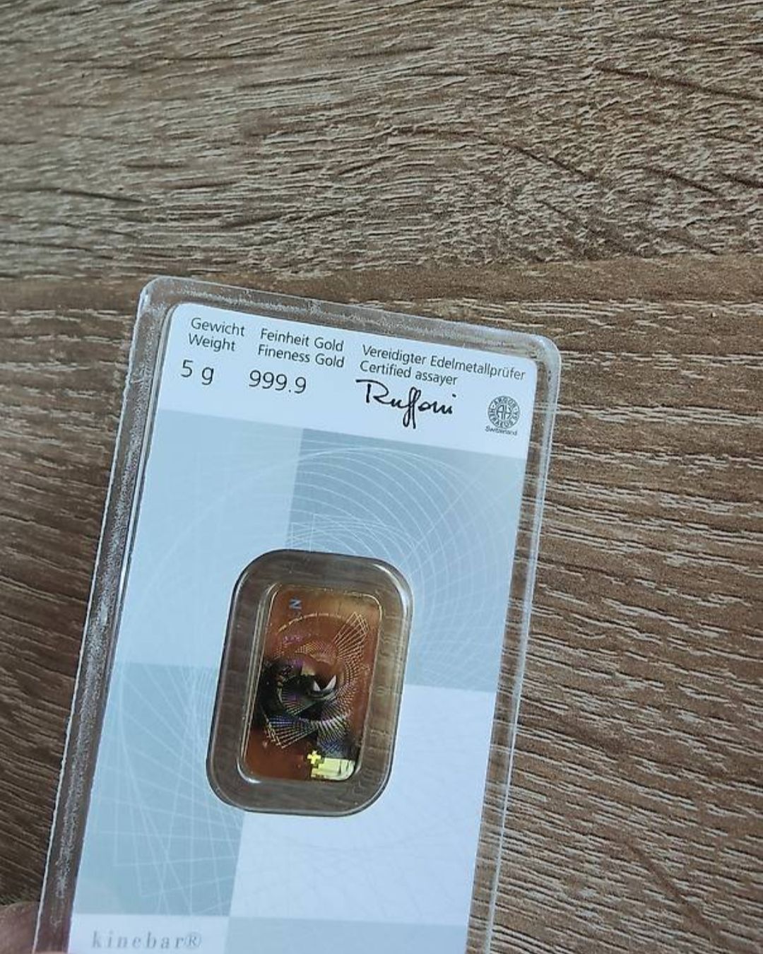 Metalli preziosi: 5g gold or Raiffeisen Kinebar  – Nuovo e nell'imballaggio originale da Geneveys-Coffrane venduto da avena125 1