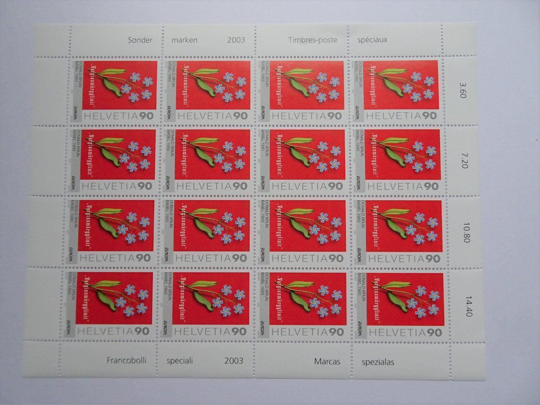 Alle Briefmarken: 2003** – Neu (gemäss Beschreibung) aus Aadorf von Chnorli-Furz
