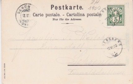 Cartoline postali: Gruss aus Regensberg, Lithographie 1900 – Usato da Schlieren venduto da Rapaelli 1