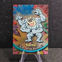 Pokemon Topps Holo Foil Blue 1. Edition/Print DE Machomei