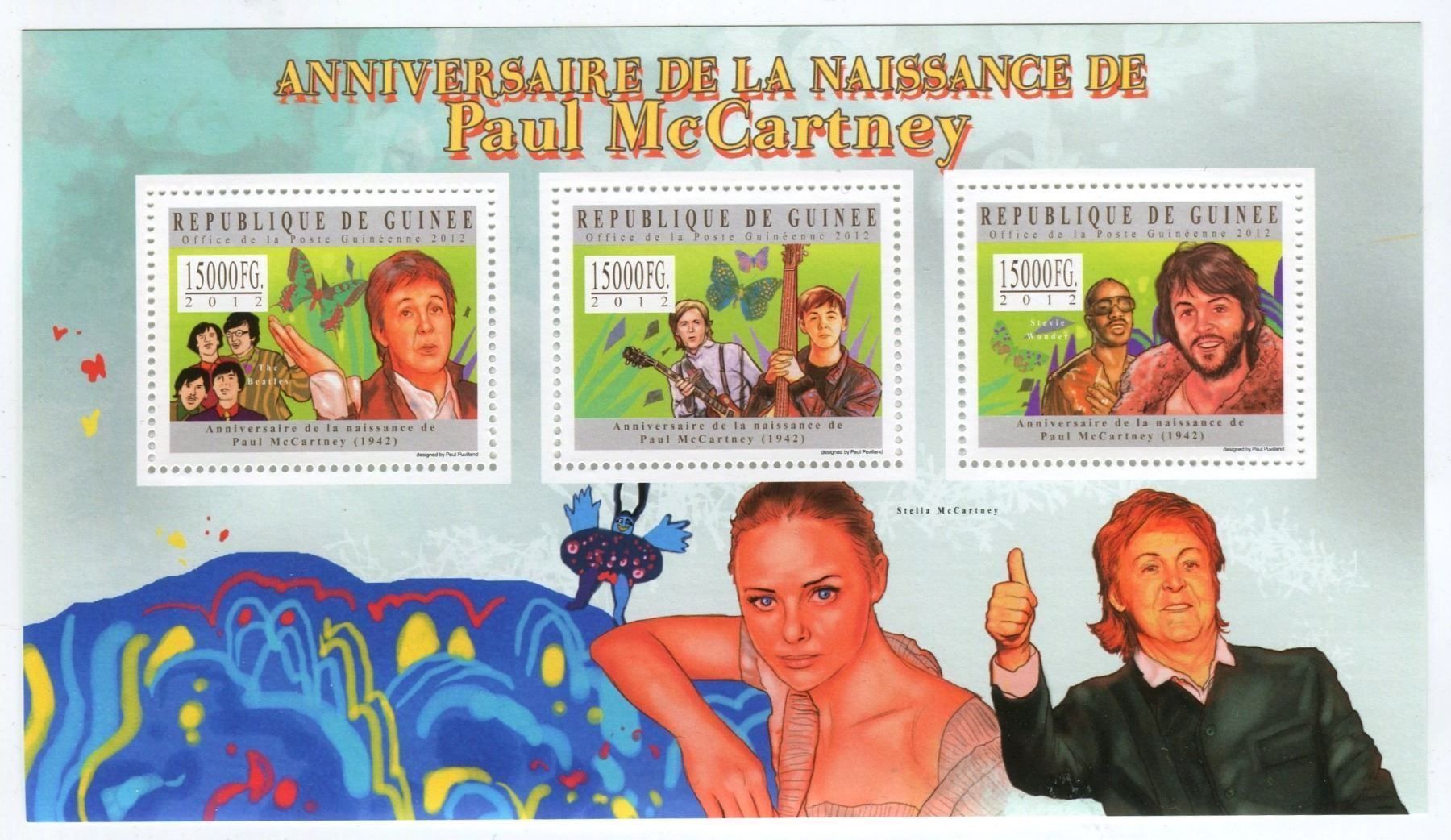 Tutti i francobolli: Block "The Beatles. Paul McCartney". Guinea. – Nuovo e nell'imballaggio originale da Basel venduto da Butsch5