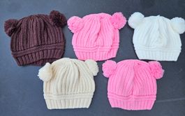 5 süsse Baby-Mützen NEU Winter Kinder