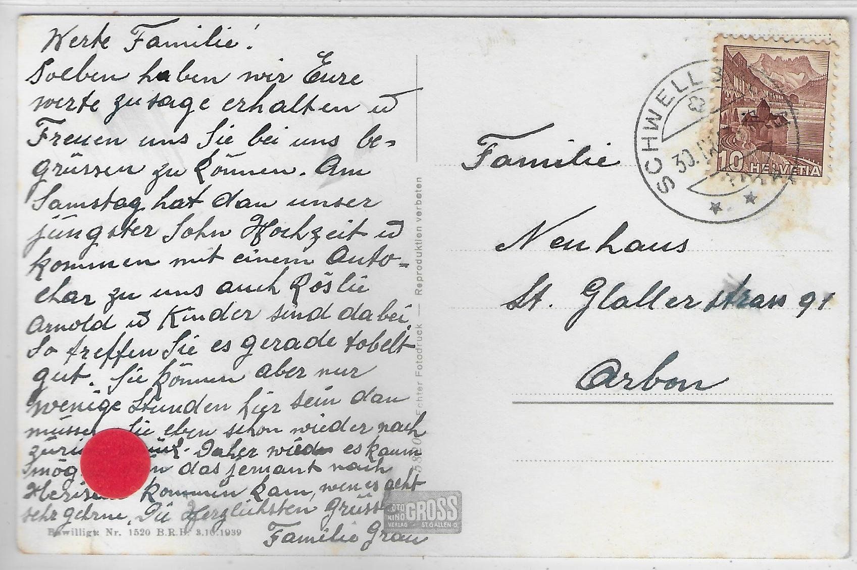 Cartoline postali: Schwellbrunn mit Säntis – Usato da Ettingen venduto da Kartenplanet 1