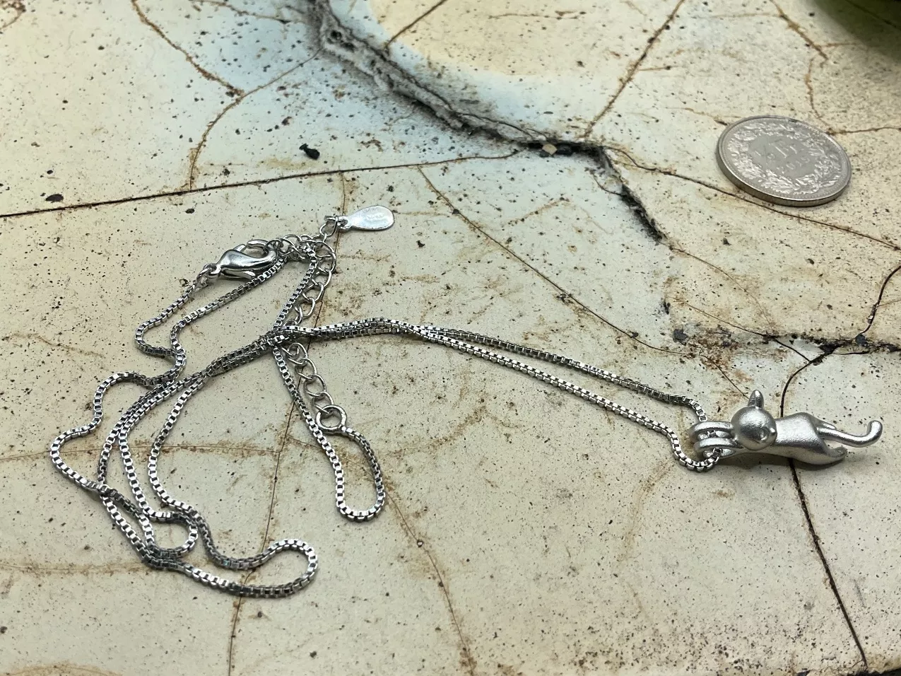 Catenine: Silbercollier mit Katzenanhänger – Nuovo (secondo la descrizione) da Luzern venduto da S.Kern01 3