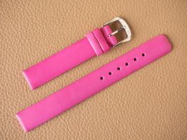 Pink und *NOS* Leder-Uhrenband 14mm neu silbrige Schliesse