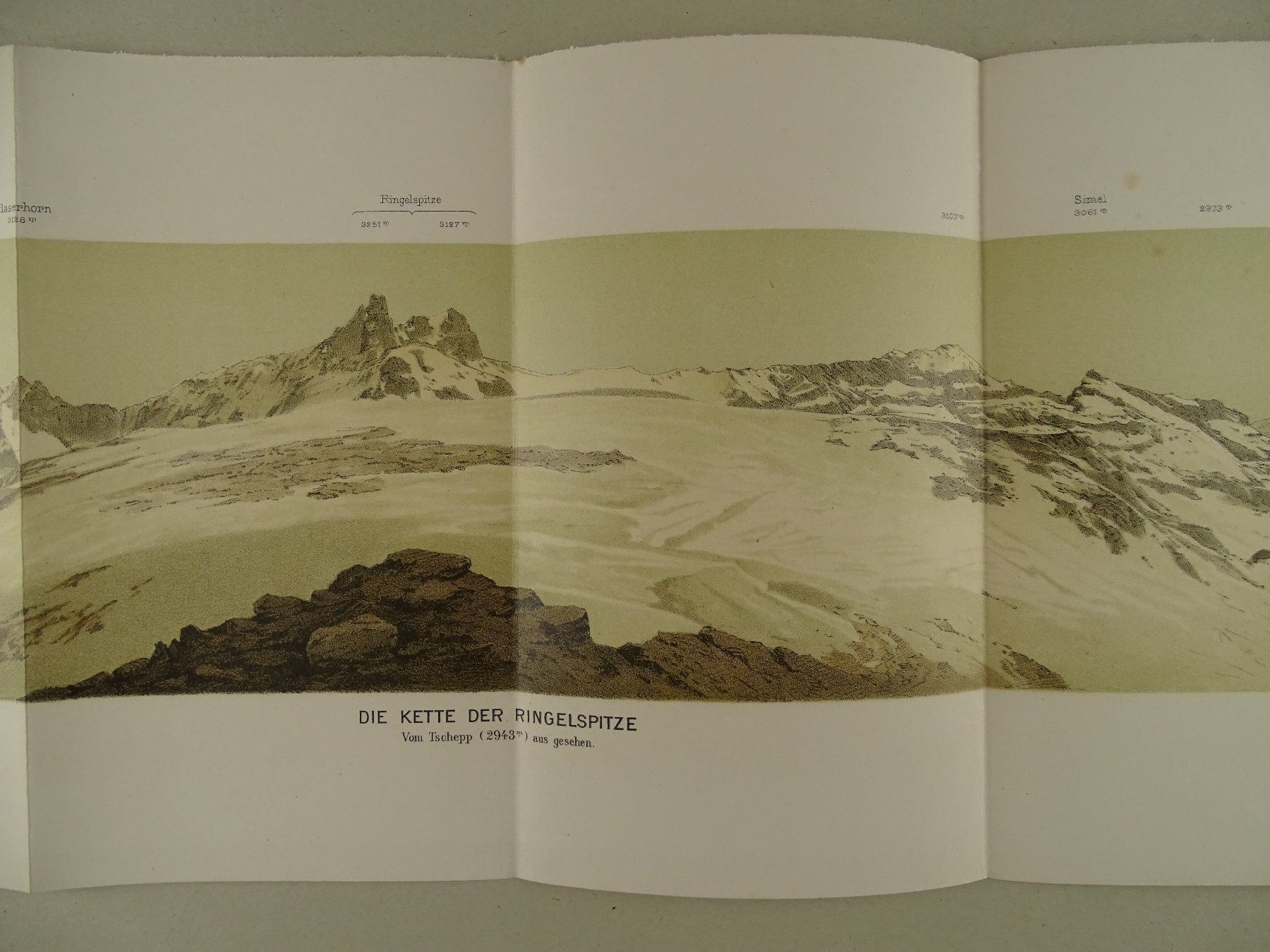 Cartes géographiques & atlas: PANORAMA RINGELSPITZE, 1889 – D'occasion à Grüningen par Kartensammler 1