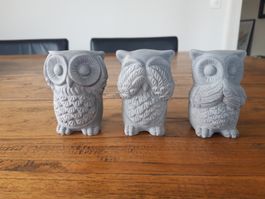 Figuren Beton Eulen seh höre sage nichts Boho Ethno Depot