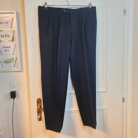 Kurzgrosse Herren Hose 50/52  Schurwolle Grau Vintage (14)