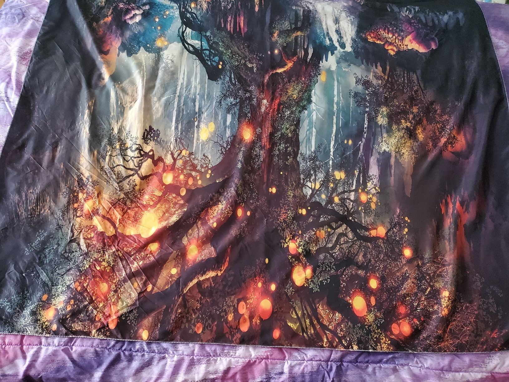 Coperte: Wandteppich/Anhang mit m Waldmotiv,Lebensbaum – Usato da Wetzikon ZH venduto da Wetzicardo25 3