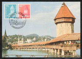 1993, Combo-FDC Kapellbrücke auf Maximumkarte !