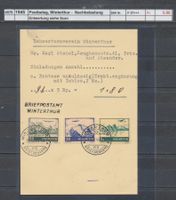 1945 Postbeleg, Winterthur Post - Nachbelastung