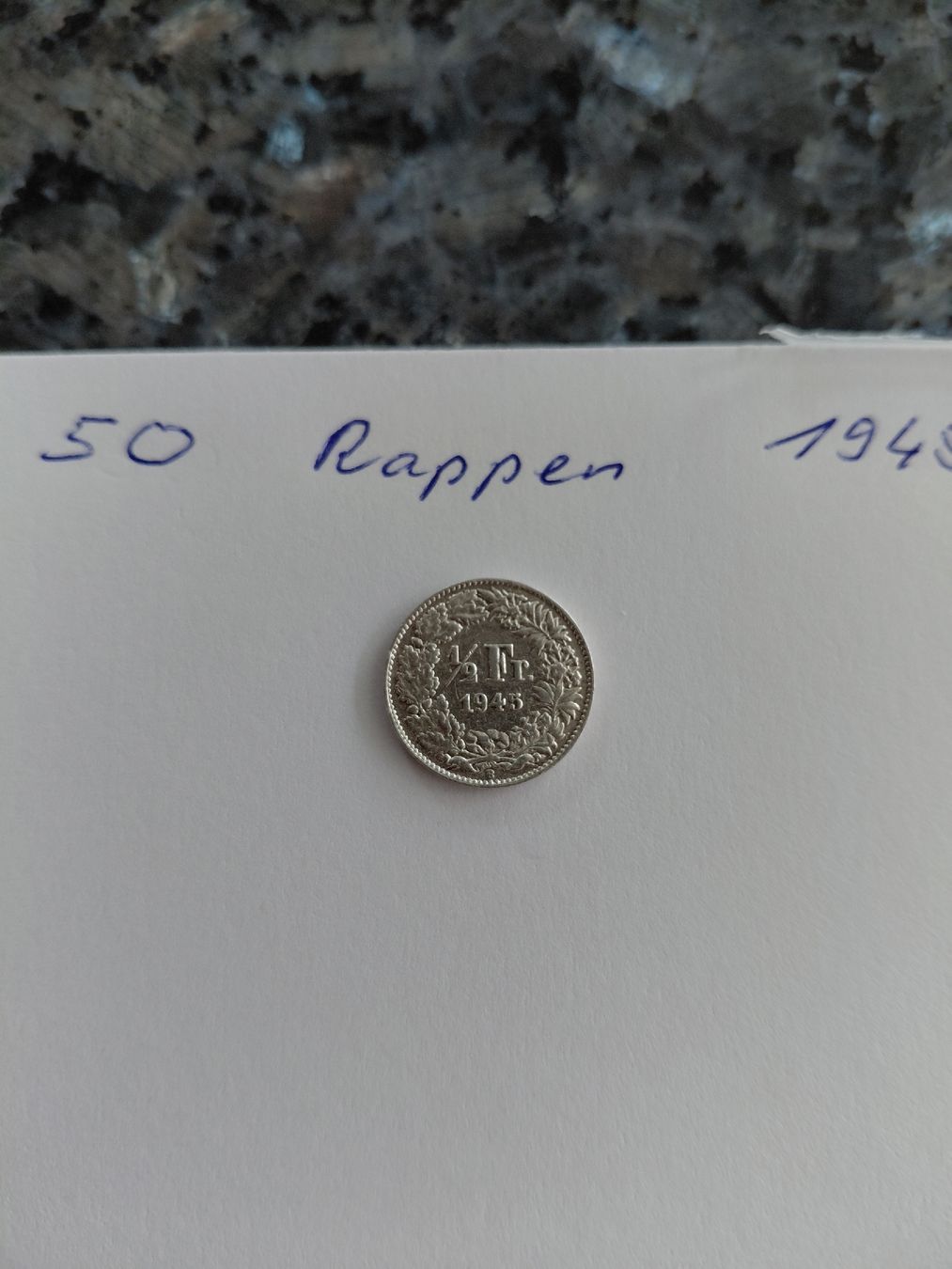 Alle Münzen: 50 Rappen 1945 sehr schön – Gebraucht aus Bonaduz von topolino052