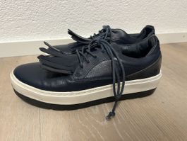 Leder Plateausneaker mit Fransen MAX 37
