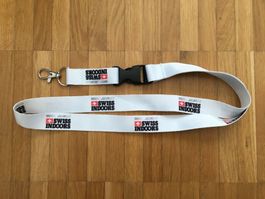 Schlüsselband / Lanyard mit Swiss Indoors Logo - Weiss