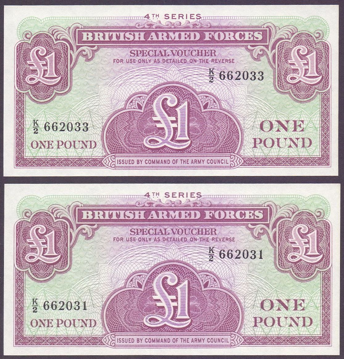 Banknoten: 2 x One Pound UK Army UNZ – Neu (gemäss Beschreibung) aus Flamatt von samowarow 2
