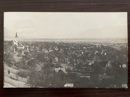 GAMS Fotokarte mit Ortsansicht und Kirche, 1916