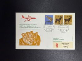 Swissair Erstflugbrief Zürich - Nairobi 1968