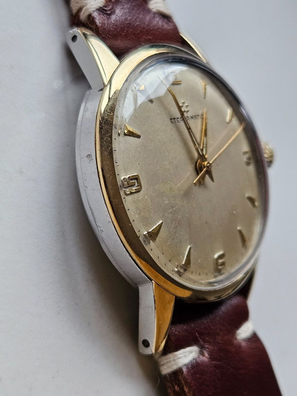 Eterna Orologi: Eterna-Matic 1952 Goldkappe mit Box – Usato da Berikon venduto da mmm21 1