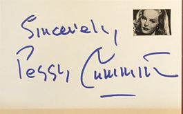 Peggy Cummins 1925-2017 Autogramm signiert Karte 9x14cm