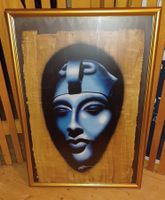 Gerahmtes Bild, Pharao Tutanchamun, Papyrus, Top Zustand!