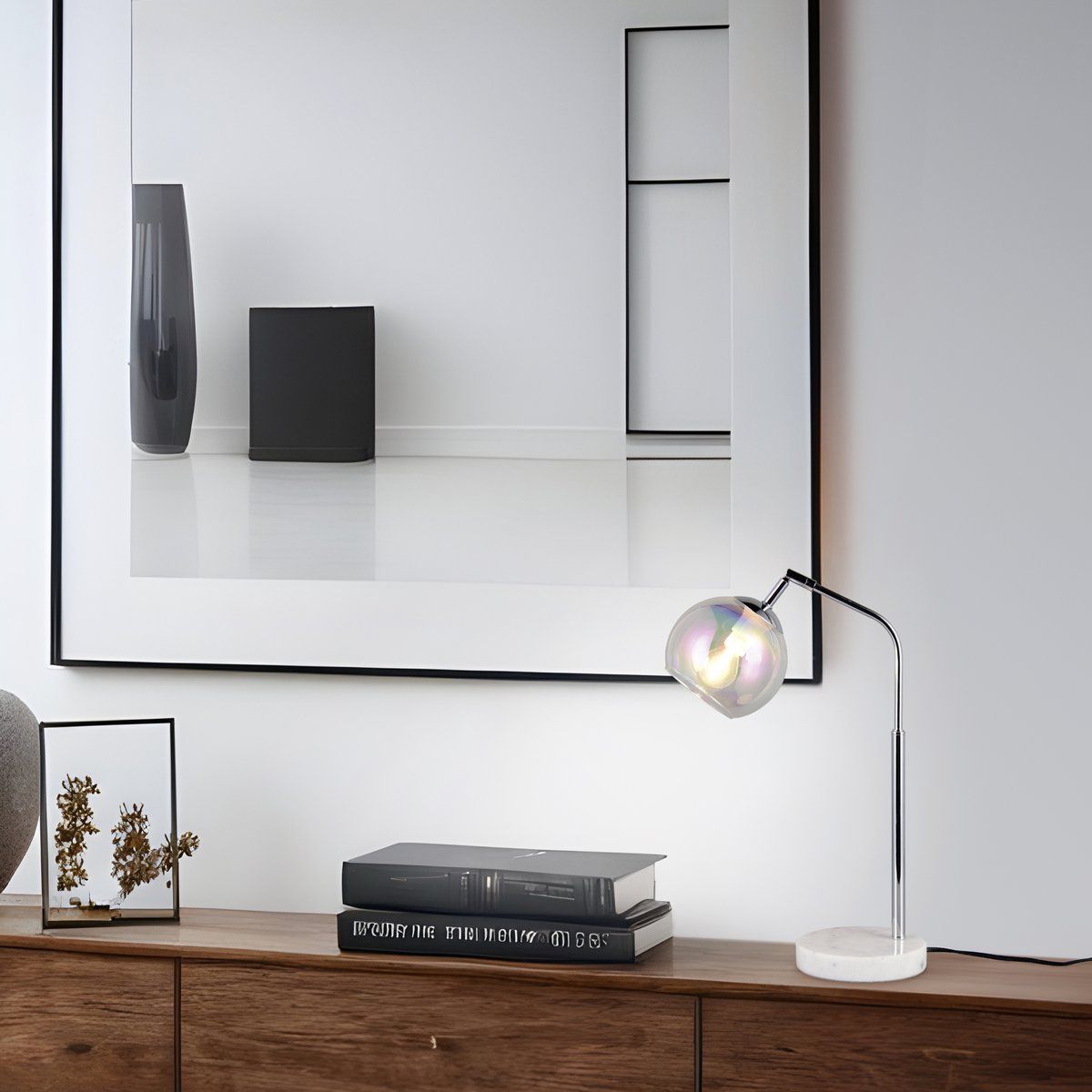 Lampade: Tischleuchte, Glas, Chrom, 45 cm Höhe – Nuovo (secondo la descrizione) da Kreuzlingen venduto da Smart-Light 2