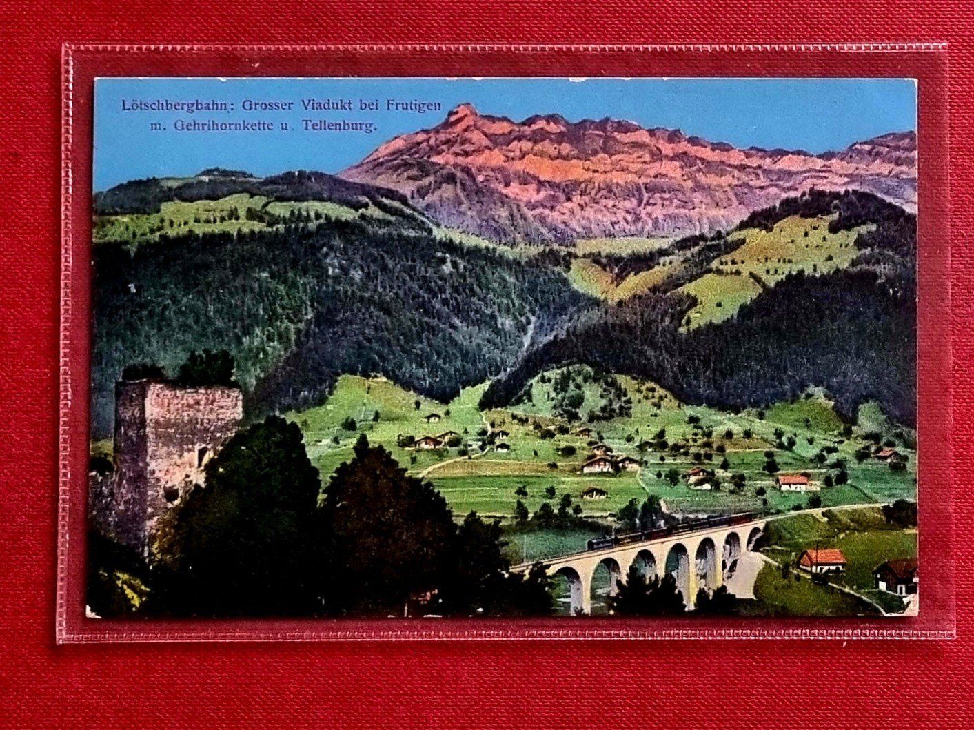 Cartoline postali: Frutigen - Lötschbergbahn - Grosser Viadukt - Dientssache – Usato da Rothrist venduto da RROENK