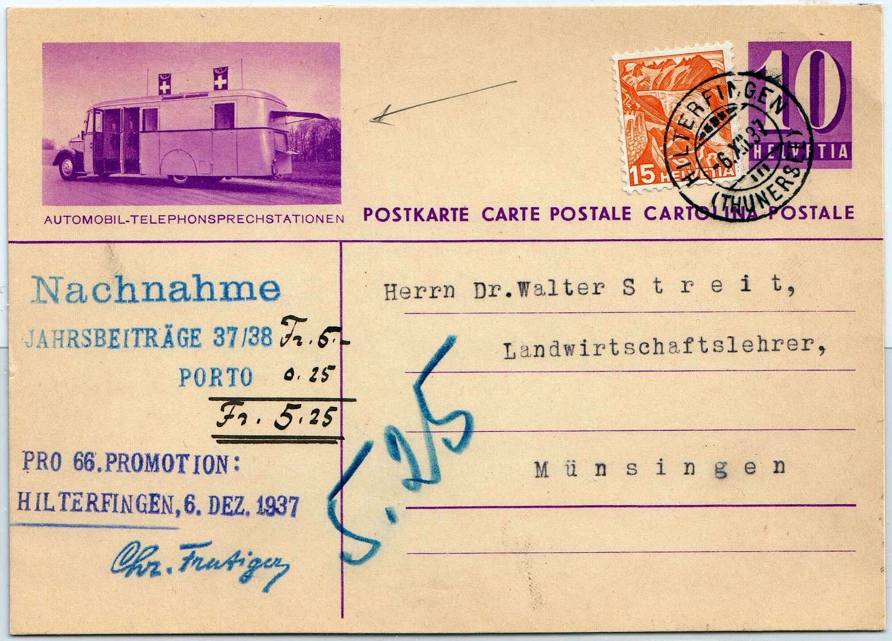 Tutti i francobolli: 1937: Seltene Bildpostkarte "Telephonsprechstation" ! – Nuovo (secondo la descrizione) da Luzern venduto da philexpoCH