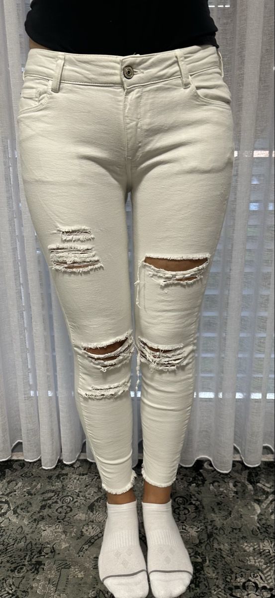 Mango Jeans: Mango Jeans, weiss, destroyed Look, Gr. 38 – Usato da Glattbrugg venduto da SMusic98