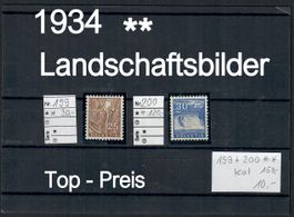 1934 (2.VII.) Landschaftsbilder Postfrisch Kat .150.-