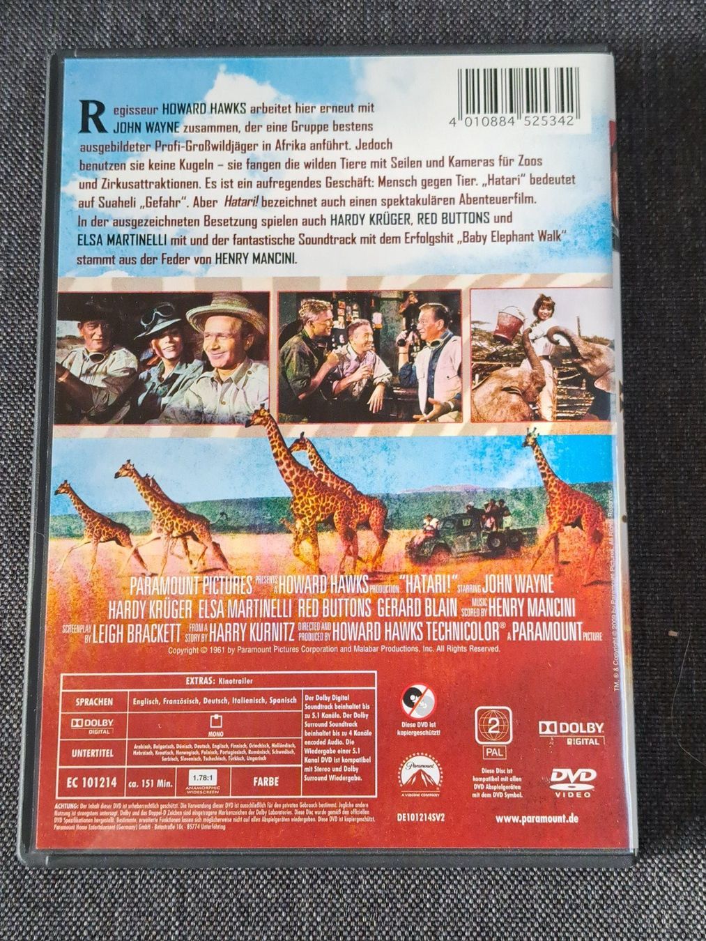 Tutti i DVDs: DVD Hatari mit John Wayne aus 1962 – Nuovo (secondo la descrizione) da Unterseen venduto da Kanica 1