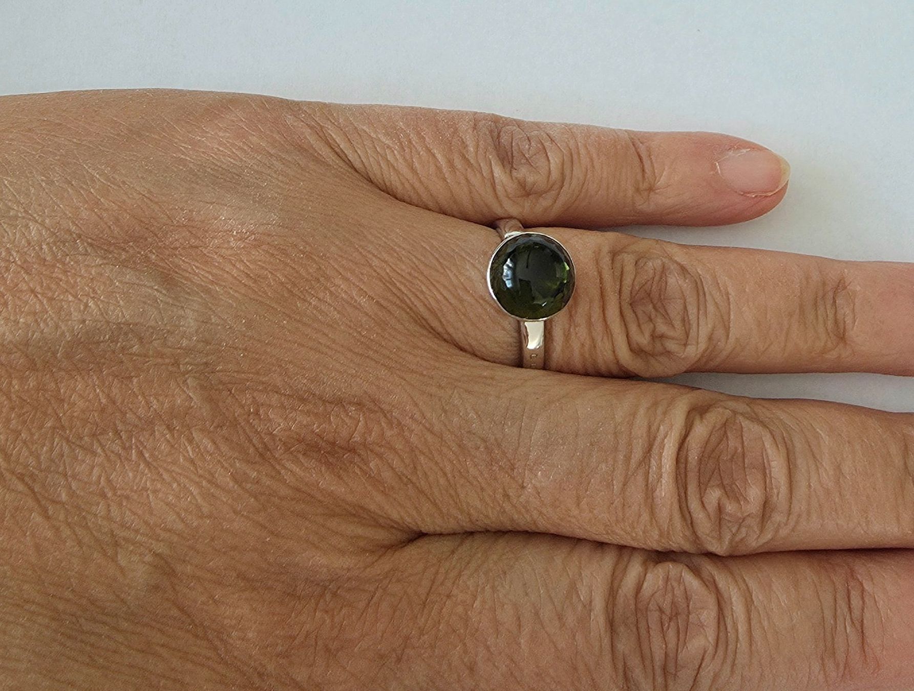 Ringe: Silber Ring 925 mit facettiertem Moldvit-Kristall  - Neu – Neu und originalverpackt aus Uetikon am See von Coralreef 7