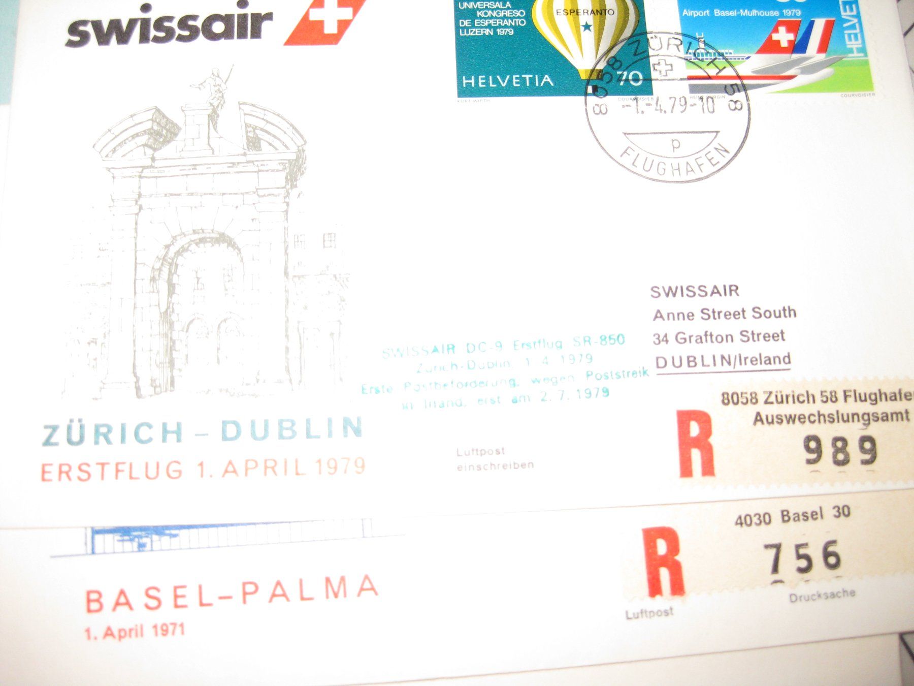Buste & buste per spedizione: Lot d'enveloppes luftpost – Usato da L'Auberson venduto da DanGinFAS 1