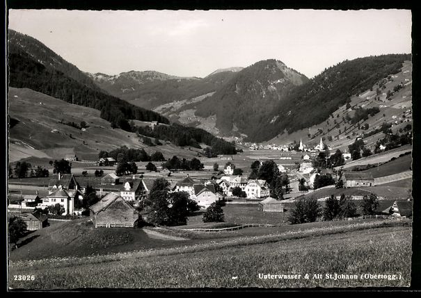 Cartoline postali: Unterwasser /Obertogg., Ortsansicht mit  – Usato da Berlin venduto da bartko-reher