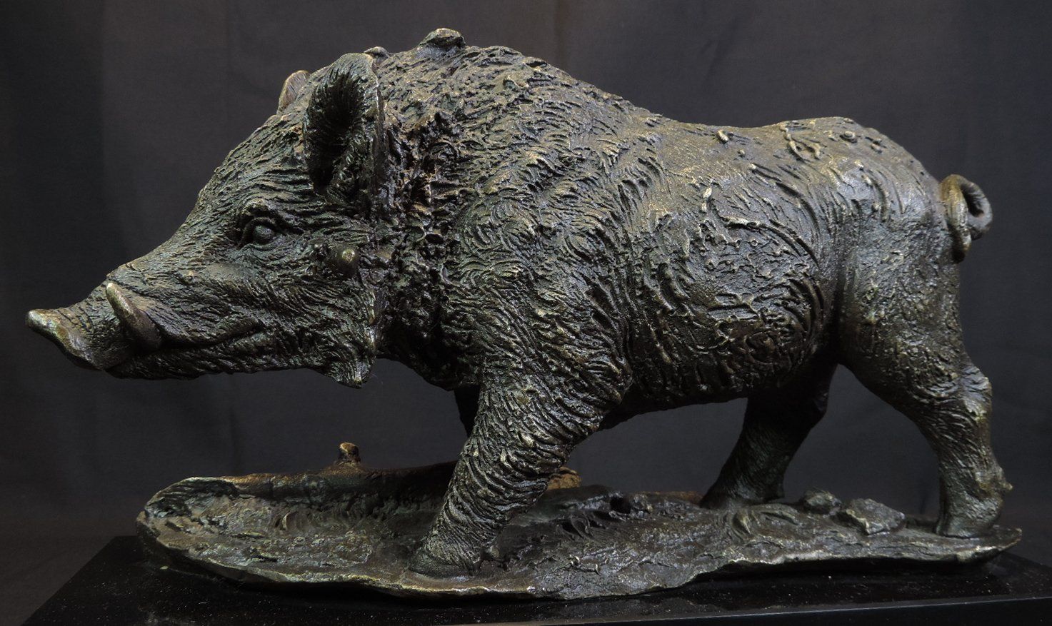 Statuette: Signierte Bronze Figur, Wilschwein – Usato da Duggingen venduto da roterbambus 7