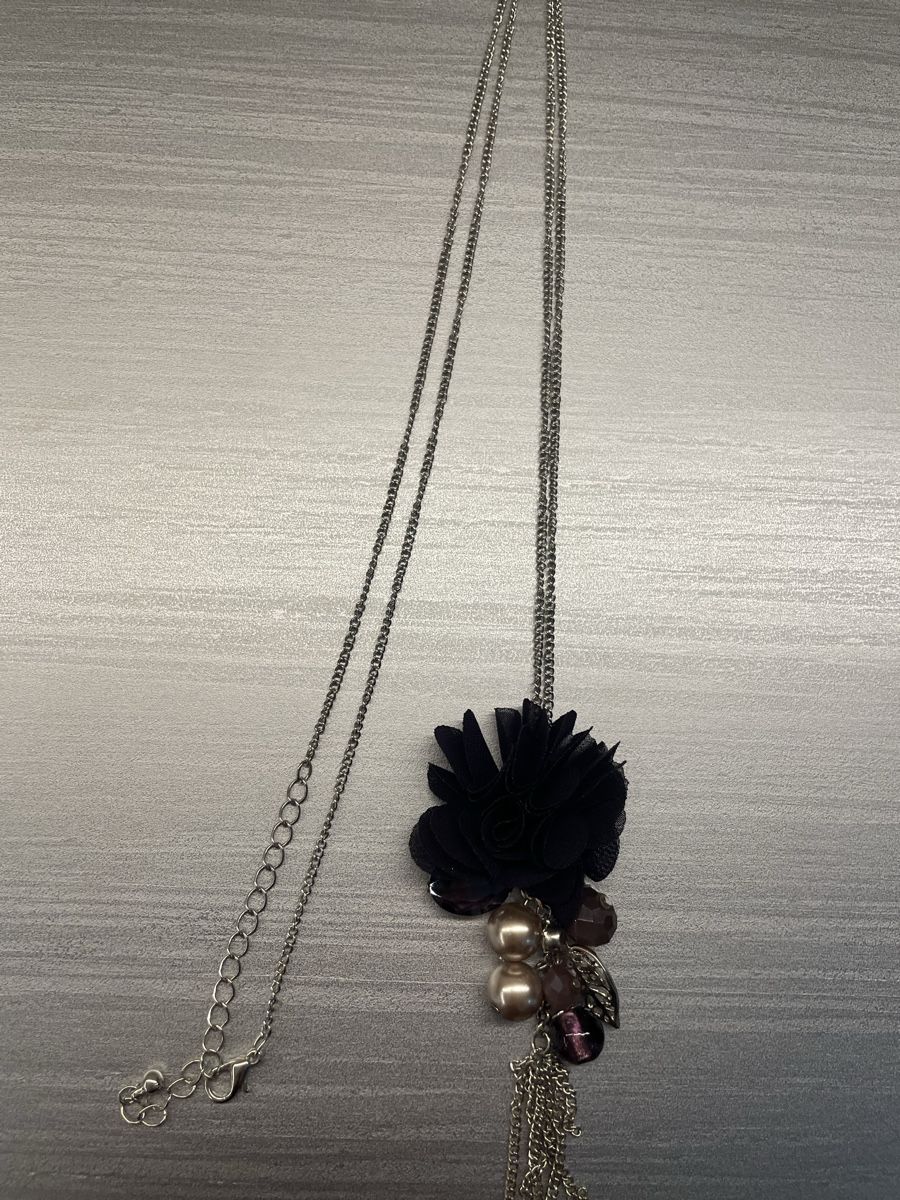 Catenine: Lange Statement Kette Blume Perlen Boho Vintage – Usato da Heitenried venduto da Steffundsasch 3