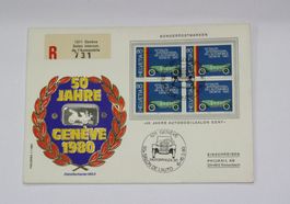 Münzbrief 50 Jahre Genf, mit Silberbarren