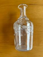 Dekorative Vintage Glasflasche / Vase mit Blumenmuster, Top!