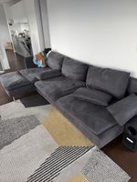 Cozy grey sectional sofa - perfect for movie nights!
