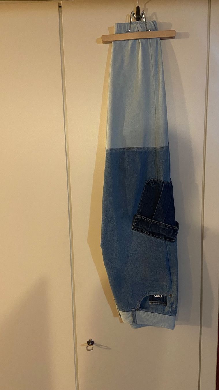 Jeans: Jeans cargo bicolore bleu tendance, taille M – Nuovo (secondo la descrizione) da Réchy venduto da santiwwrld_514 3