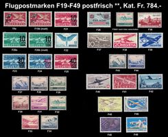 F19-F49 Flugpost postfrisch F24, F35A1, F41, F44, Fr. 784.-
