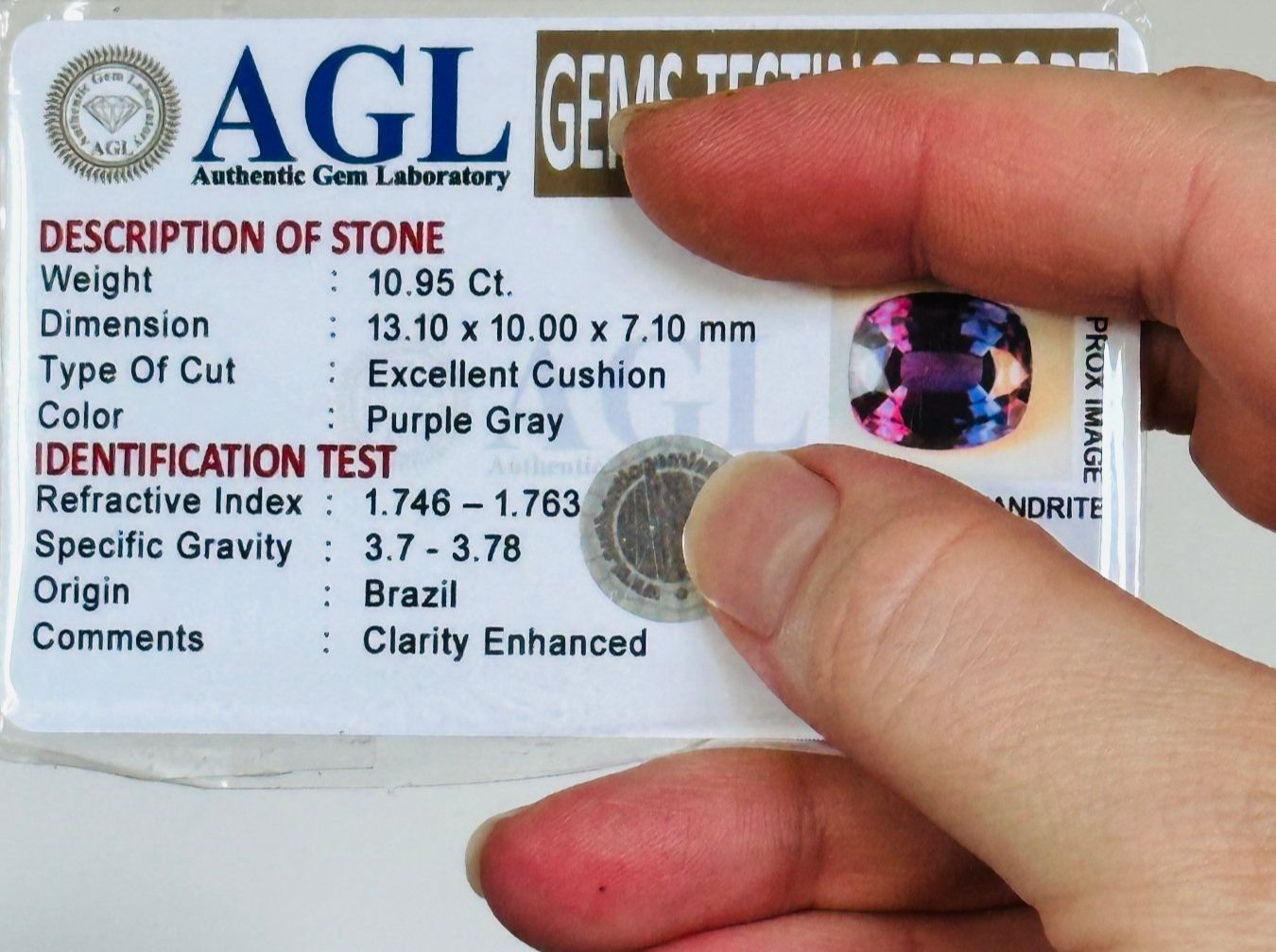 Edelsteine: 10.95 Ct Color Change Certified – Neu und originalverpackt aus Genève von AWWA 9