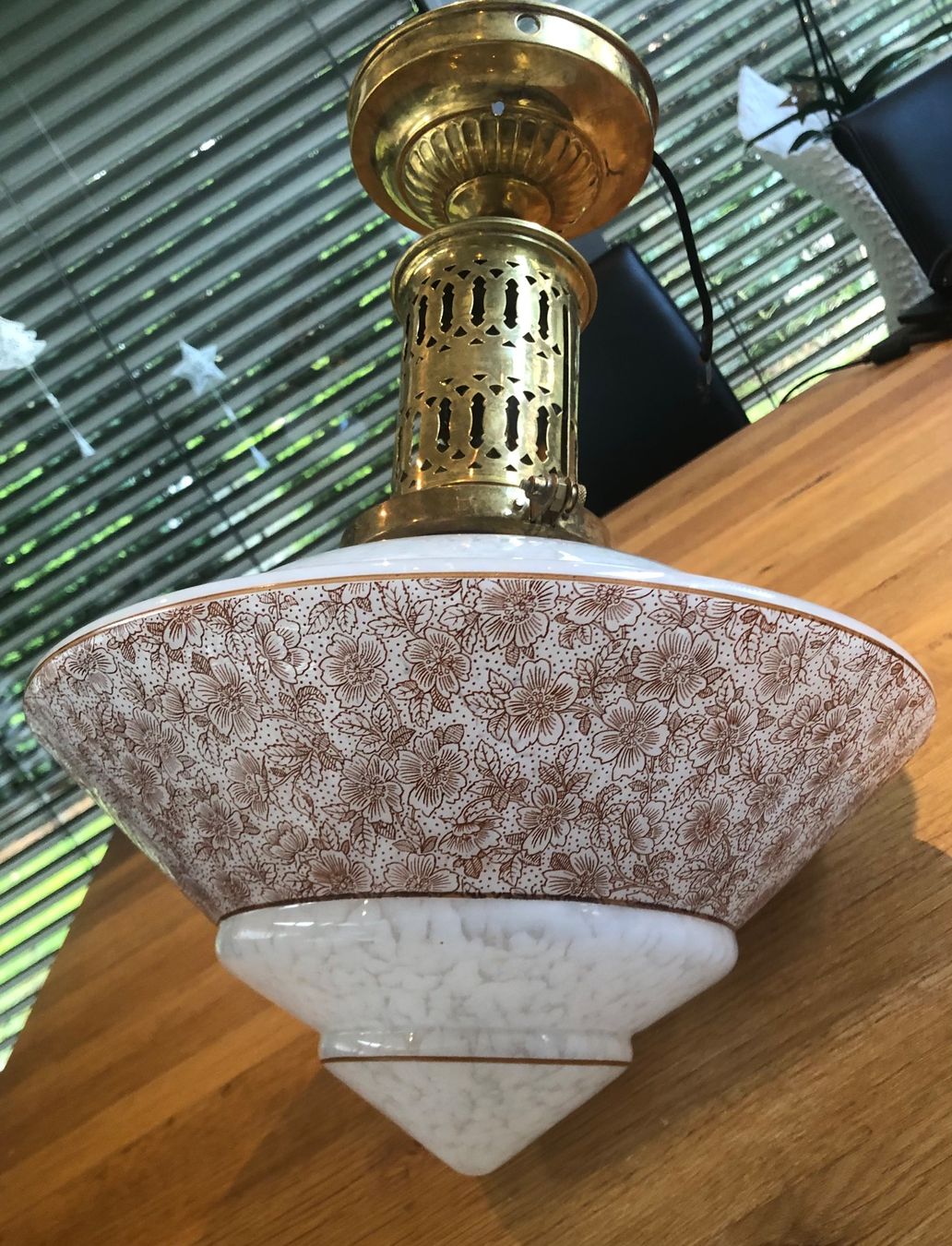 Lampadari & plafoniere: Jugendstil Deckenlampe besondere Messingmontur antik – Usato da Büsserach venduto da Urkundenflora 2