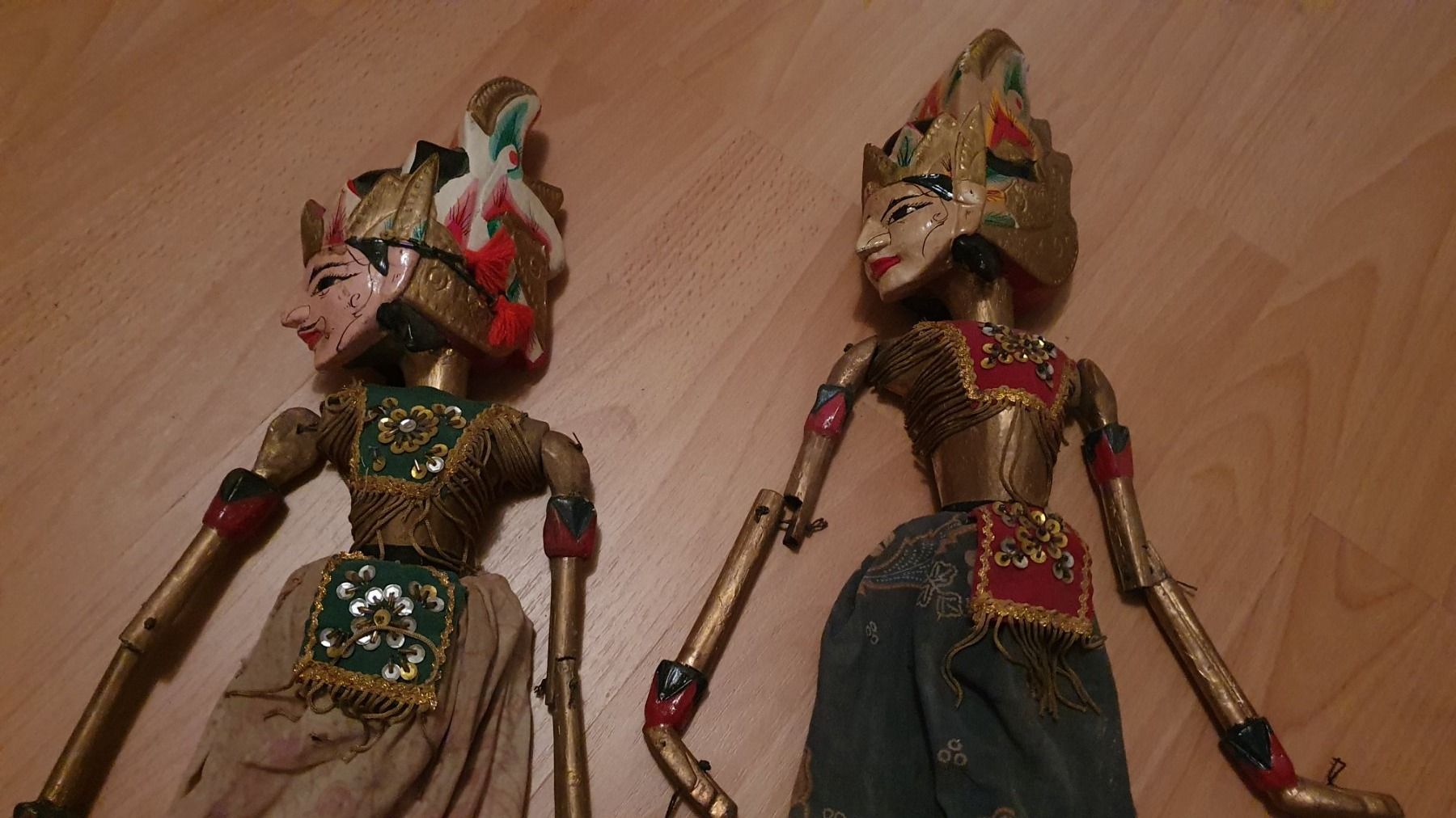 Bambole: 2 antik Holz Asien Hand-Marionette – Usato da Winterthur venduto da Ywan1 4