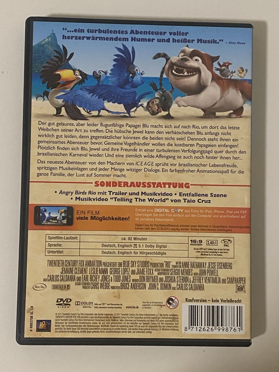 Tutti i DVDs: DVD Rio + digital kopie – Usato da Oensingen venduto da mig_99db 1