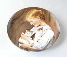 😺Sammlerteller "Mädchen mit 2 Katzen" Angebot gilt - 31.10.